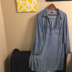 Super soft denim short dress.